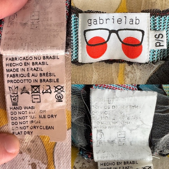 Gabrielab cropped sheer colorful square top size P/S - Picture 16 of 16